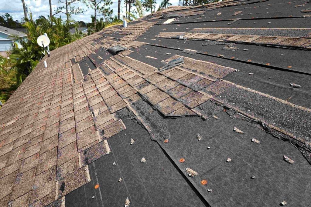 damaged house roof